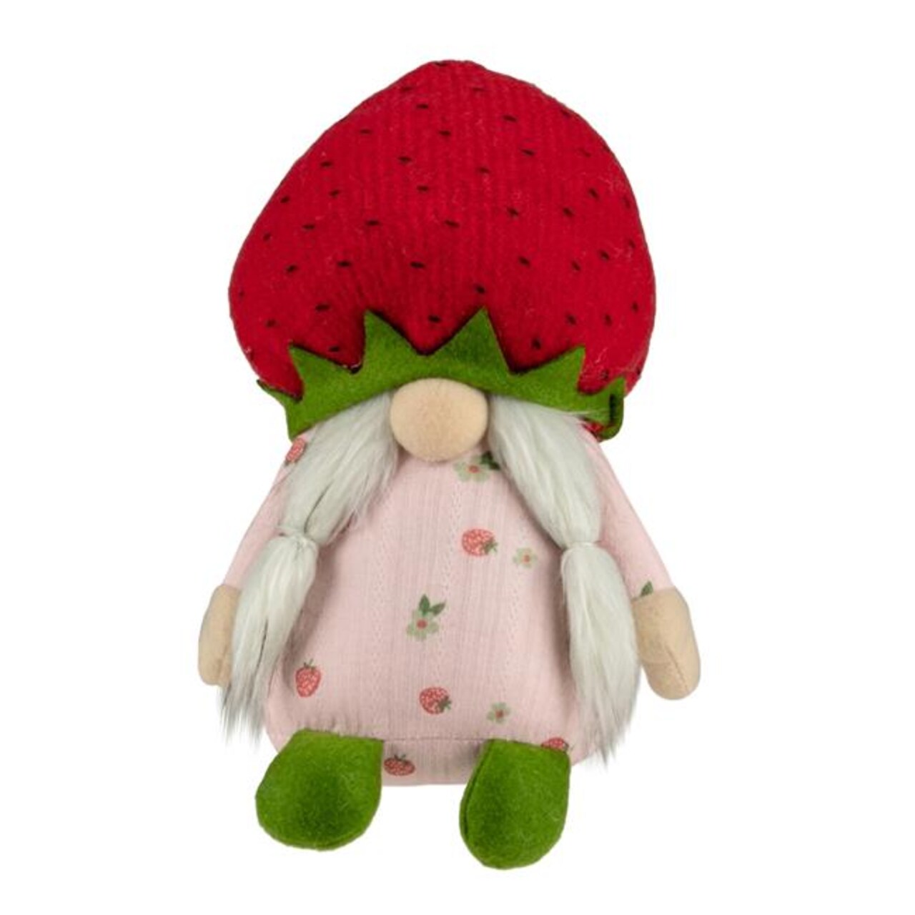 Northlight 35118083 9.5 in. Green &#x26; Red Girl Springtime Strawberry Gnome